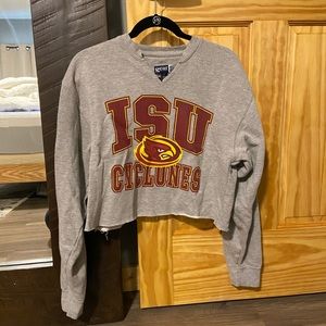 Grey cropped crew neck